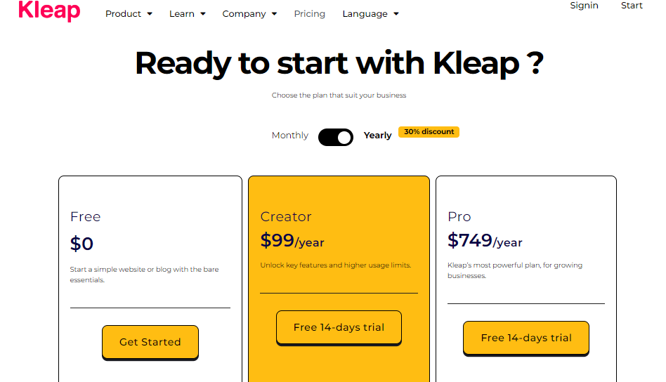 Kleap AI Paid Plans