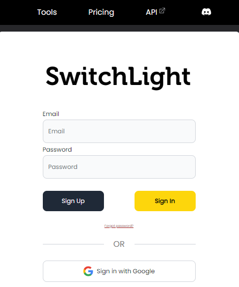 Switchlight AI Login